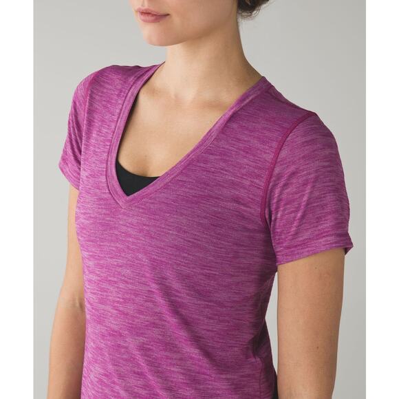 LULULEMON Women's What The Sport Tee In Heathered Regal Plum - Picture 3 of 10